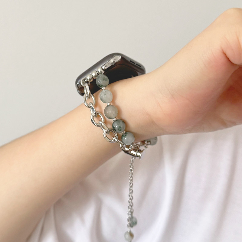 串珠金属链条小众适用iwatch表带