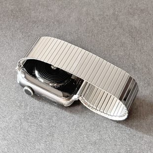 镜面金属弹力一体不锈钢iwatch表带S11适用AppleWatch苹果手表S10