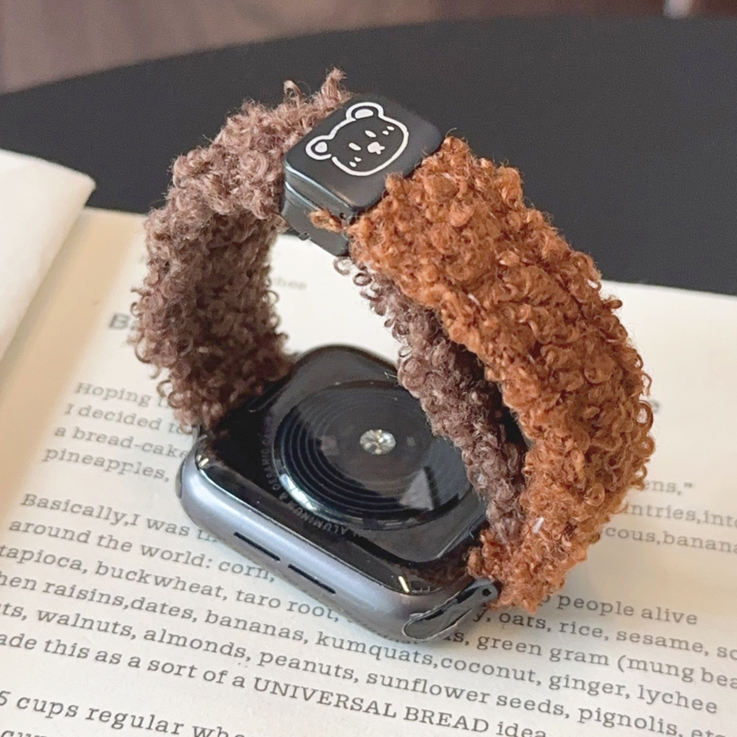 秋冬毛绒磁吸扣适用iwatch表带