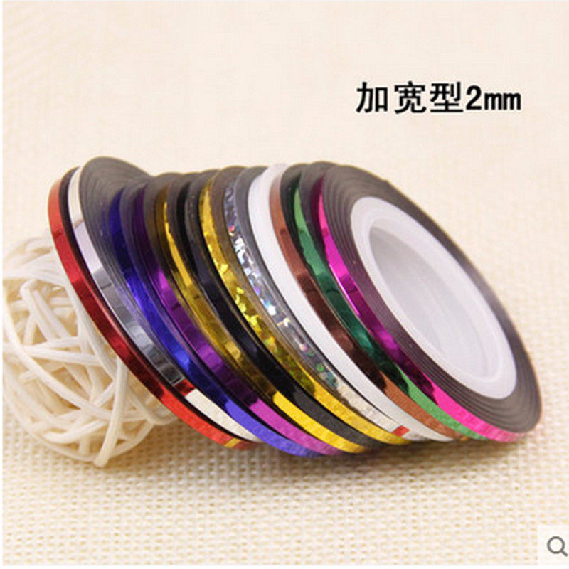 diy金银线彩绘带背胶指甲贴纸图片