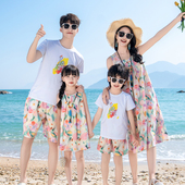 连衣裙母子套装 沙滩裙亲子装 一家三口四口中长款 2025新款 母女款