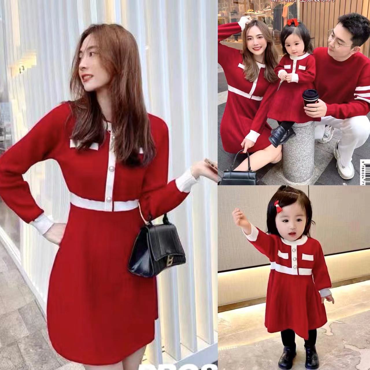 高端亲子装2023年新年龙年喜庆