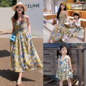 连衣裙三亚沙滩 碎花吊带裙一家三口母女装 海边度假亲子装 2025新款