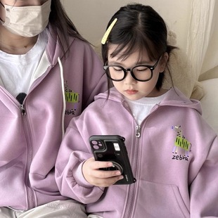 母女装2025新款拉炼宽松外套秋季不一样特别的亲子装休闲百搭帽衫