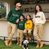 加绒洋气母女 一家三口小月龄宝宝长袖 炸街亲子装 秋冬卫衣2025新款