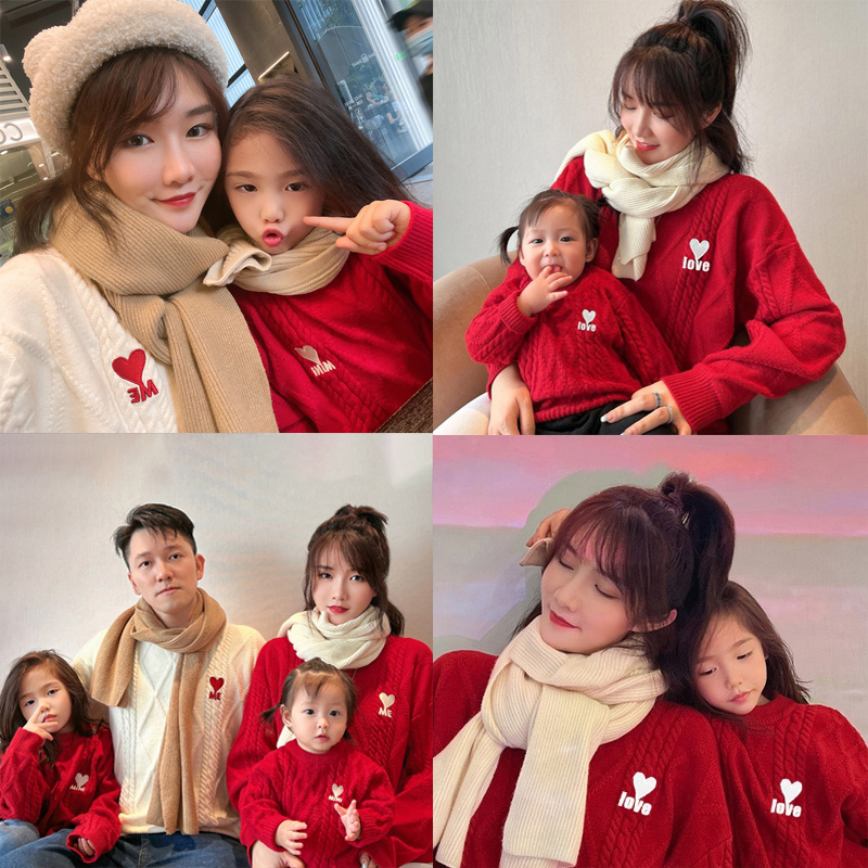 全家亲子装一家三口四口2023新款