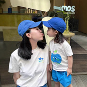 全家母子母女包屁衣一家三口四口百天婴儿拍照 T恤短袖 夏装 亲子装