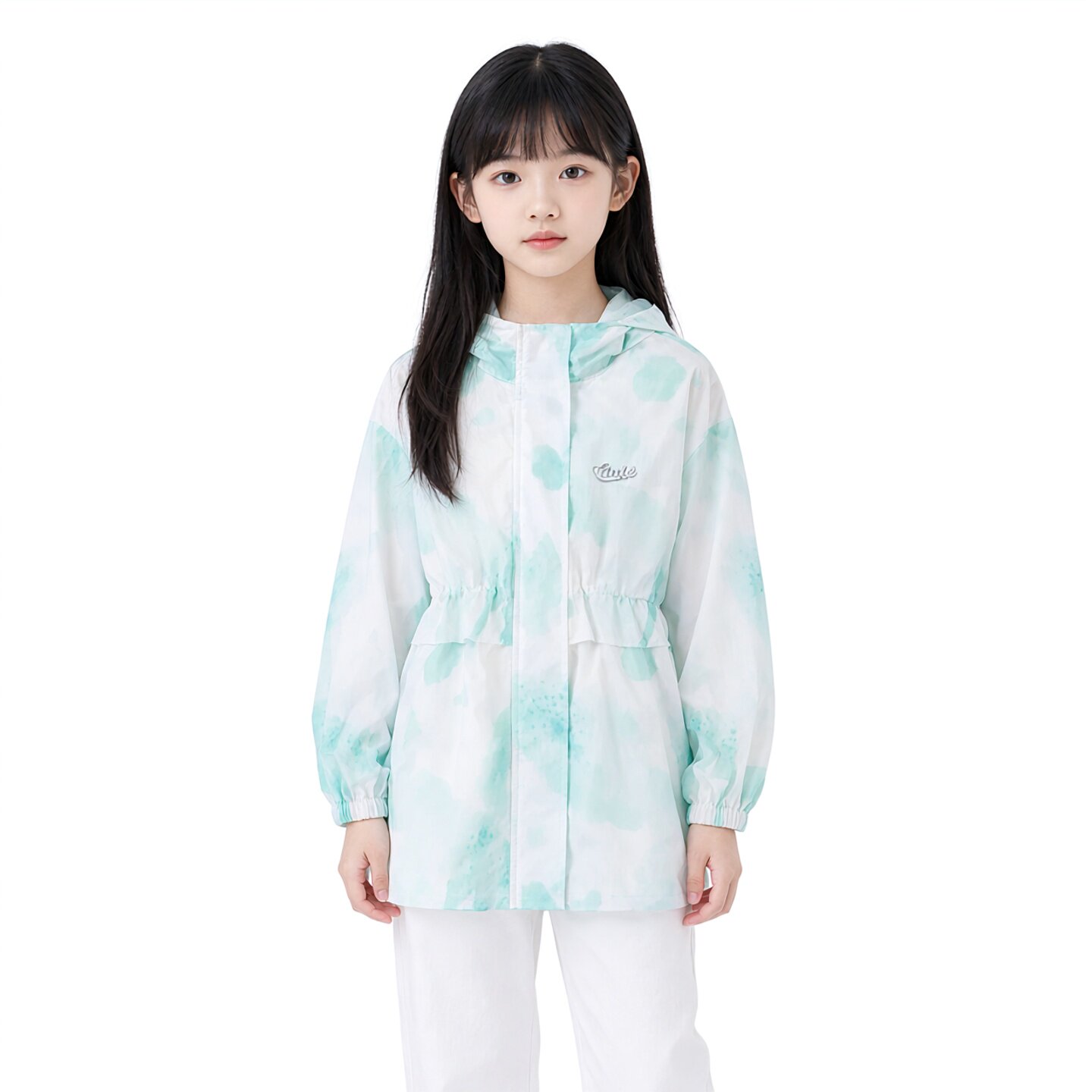 Abckids女童中长款连帽风衣图片