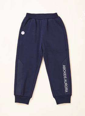 商场同款Abckids女童冬季运动裤深蓝色束脚休闲百搭加绒保暖卫裤