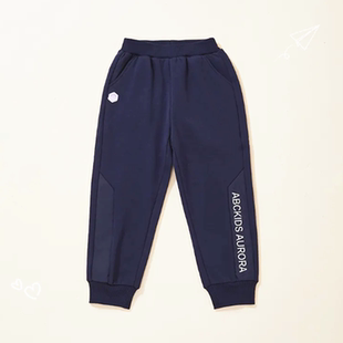 商场同款Abckids女童冬季运动裤深蓝色束脚休闲百搭加绒保暖卫裤