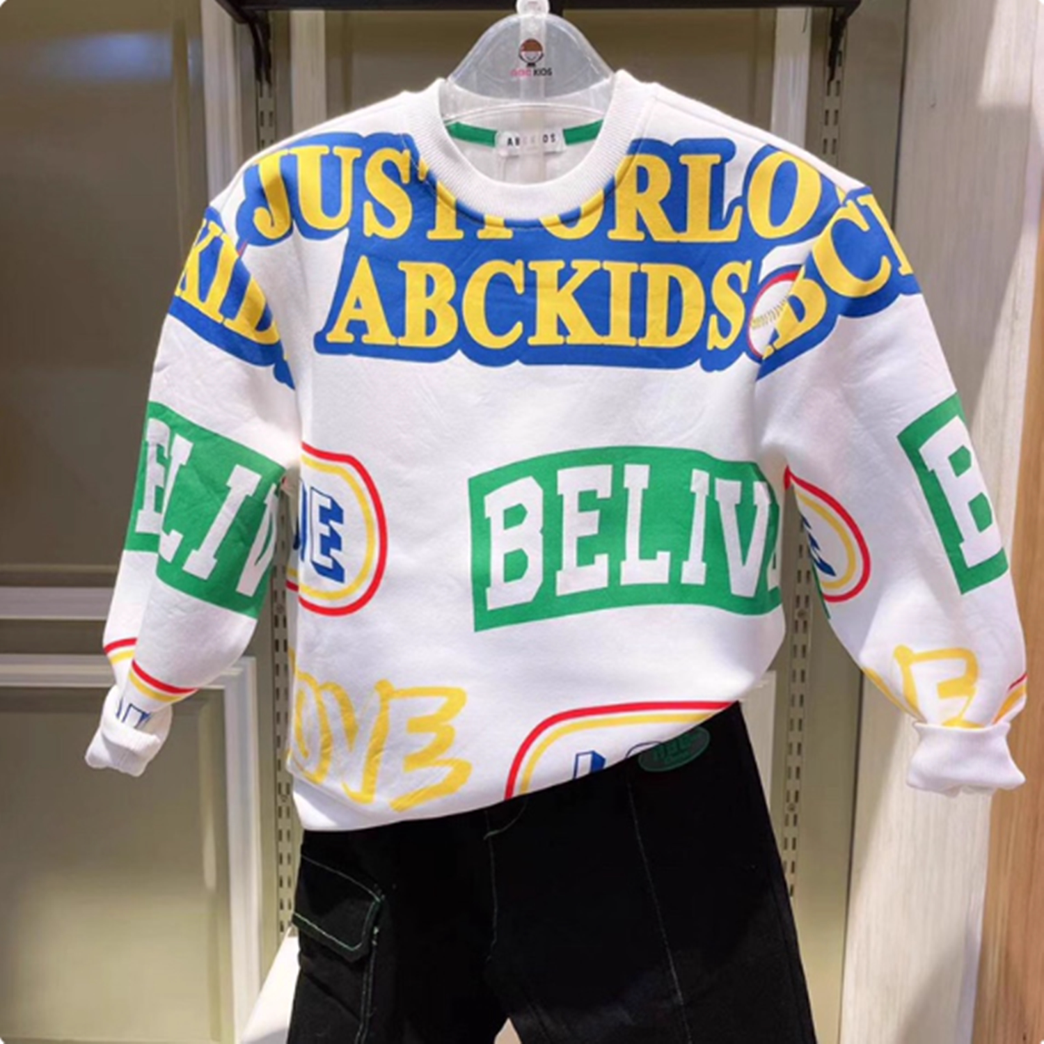 abckids童装春季男童中童商场同款印花时髦卫衣棉正品 F312305019图片