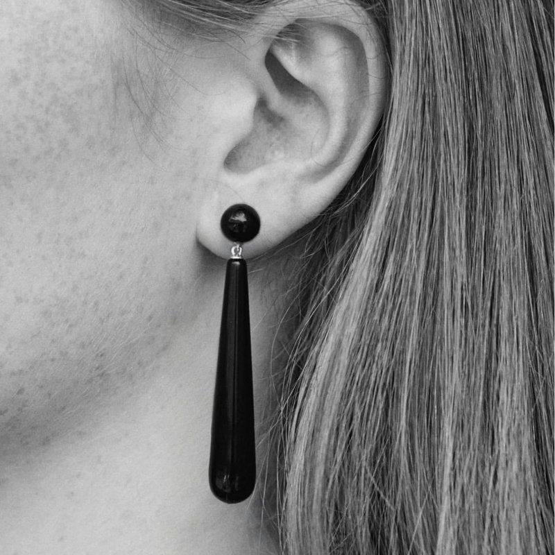 欧美小众黑珐琅几何长条耳环女气质时尚通勤百搭长款耳饰925银针,饰品/流行首饰/时尚饰品新,耳环,淘宝优惠券,粉丝福利购,淘宝优惠卷