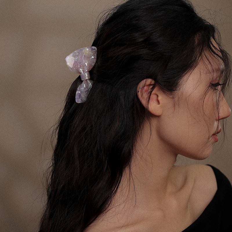 鲨鱼夹中号蝴蝶结短发半扎女