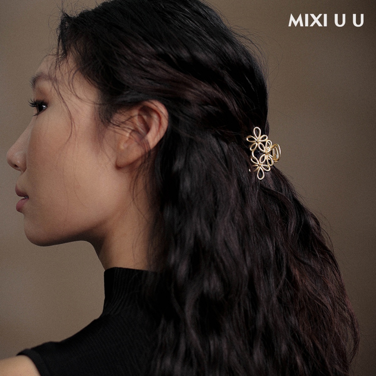 《玲珑》抓夹女小号发夹后脑勺高级感发量少短发半扎半马尾鲨鱼夹