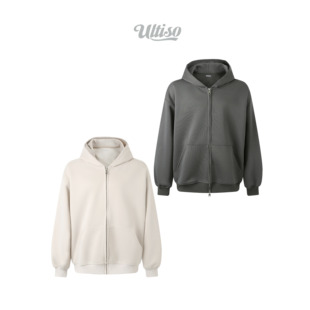 卫衣纯色户外休闲运动宽松百搭外套 重磅Boxy开衫 本源ULTISO 美式