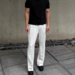 ULTISO本源 美式重磅空气层卫裤中缝线微喇显高休闲健身百搭长裤