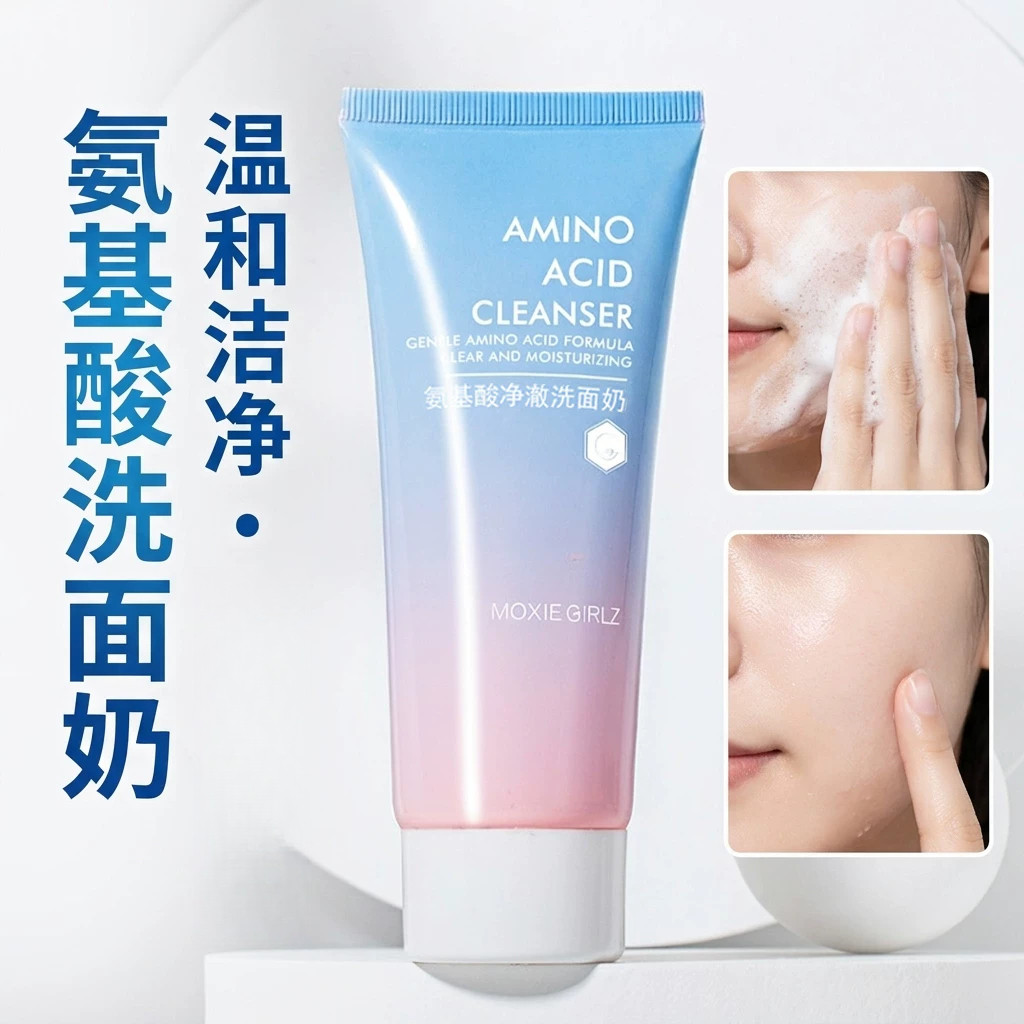氨基酸净润洗面奶嫩肤保湿温和清洁收缩毛孔男女士洁面乳补水保湿
