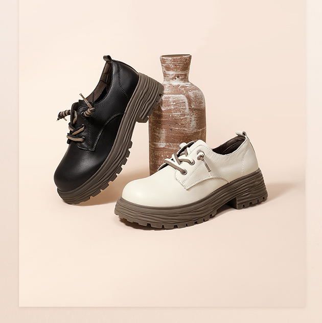 senda/森达女鞋2023年春款专柜正品大头真皮牛筋底马丁皮鞋shz01