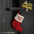 圣诞节装 饰品礼物袋挂件圣诞树字母圣诞袜挂饰室内场景布置道具