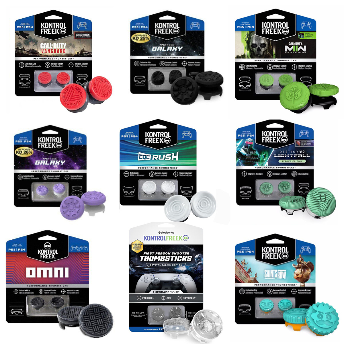 PS5手柄摇杆帽 KontrolFreek保护键PS4增高帽FPS吃鸡神器防滑防汗
