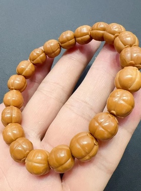 猴头雕刻柿子事事如意单圈手链文玩串珠绕指柔