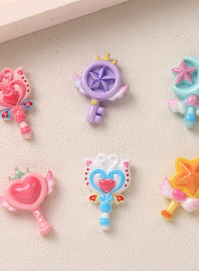 卡通diy树脂配件饰品小号魔法棒奶油胶手工制发夹手机壳鞋扣配饰