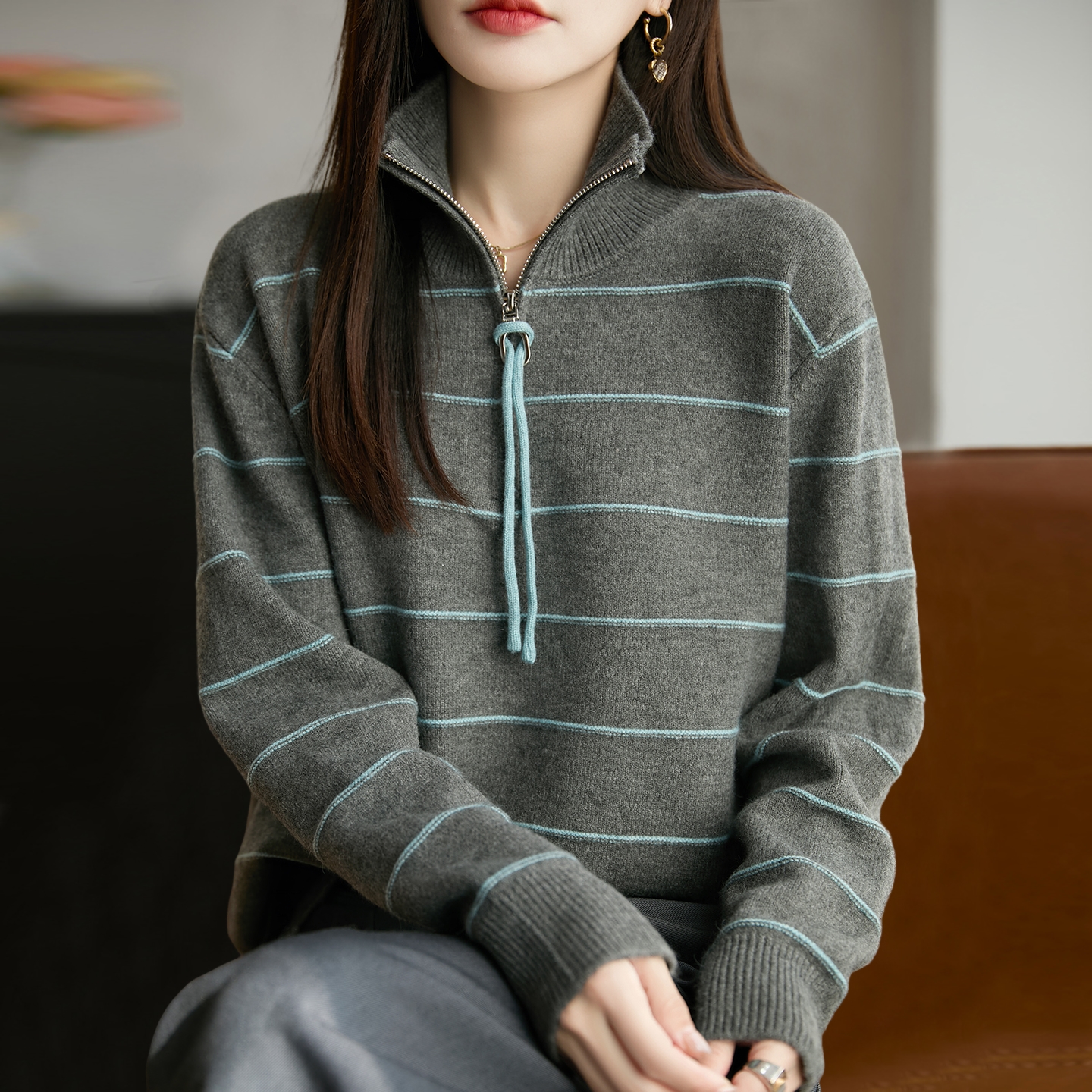 秋冬新款针织打底衫宽松大码毛衣