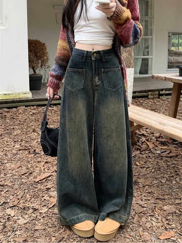 阔腿裤长裤常规牛仔布料四季通用