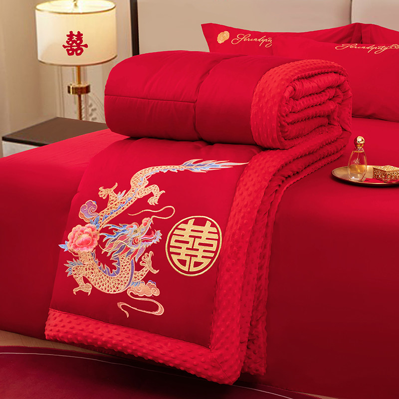 恒源祥全棉豆豆婚庆被子被芯加厚保暖春秋被冬被喜庆结婚陪嫁喜被,床上用品,化纤被,淘宝优惠券,粉丝福利购,淘宝优惠卷