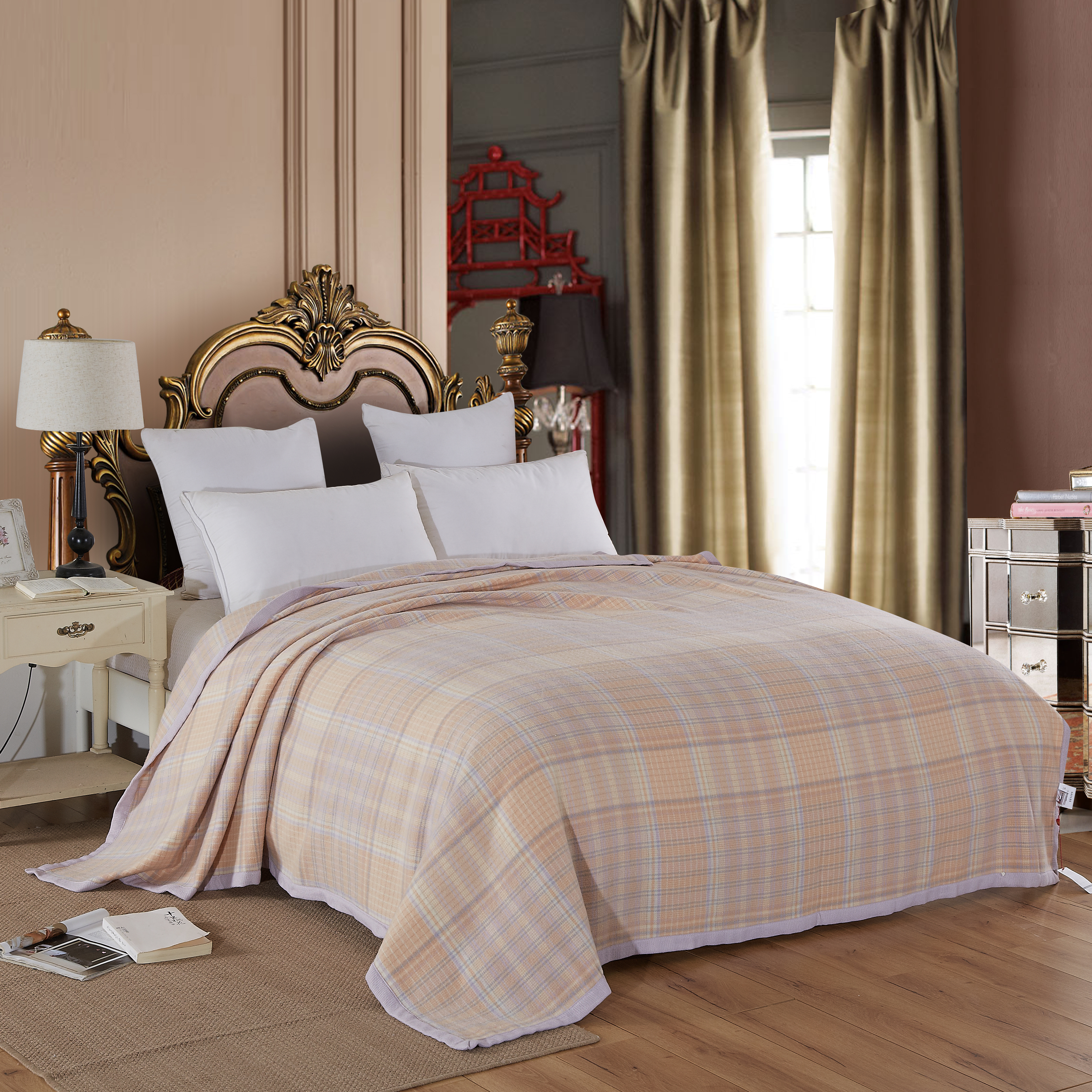 恒源祥春秋纯羊毛毯单层午休毯