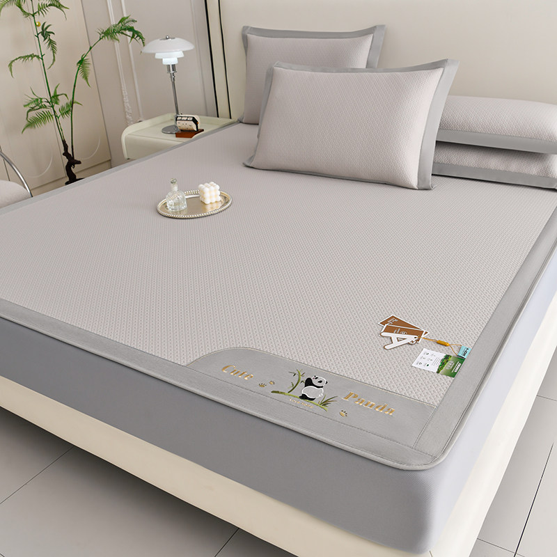 恒源祥冰丝凉席三件套冰藤草席学生宿舍单人夏天席子空调软席藤席