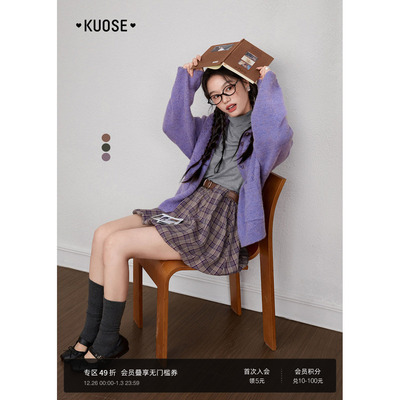 带腰带格子花苞裙半身裙a字裙