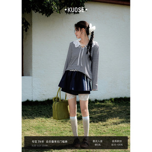 穿搭休闲裤 阔色藏蓝色蕾丝花边半身裙裤 新款 女2026春秋季 子 短裤