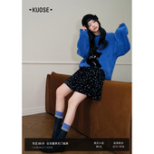 阔色黑色碎花丝绒裙短裙子a字半身裙2025秋冬季 新款 女小个子半裙