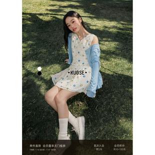 阔色杏色v领无袖雪纺连衣裙女2026夏季新款木耳边背心短裙子黑