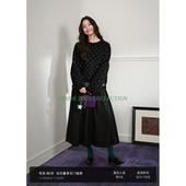 阔色格子拼接长裙子a字裙半身裙伞裙26春季 新款 女学院风半裙秋冬