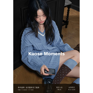 阔色蓝色毛衣休闲裤两件套装2025秋冬季新款女长袖针织上衣短裤子