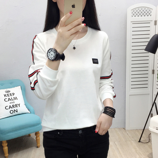 秋冬百搭长袖 2025春装 打底衫 韩版 T恤内搭洋气宽松上衣服 纯棉女装