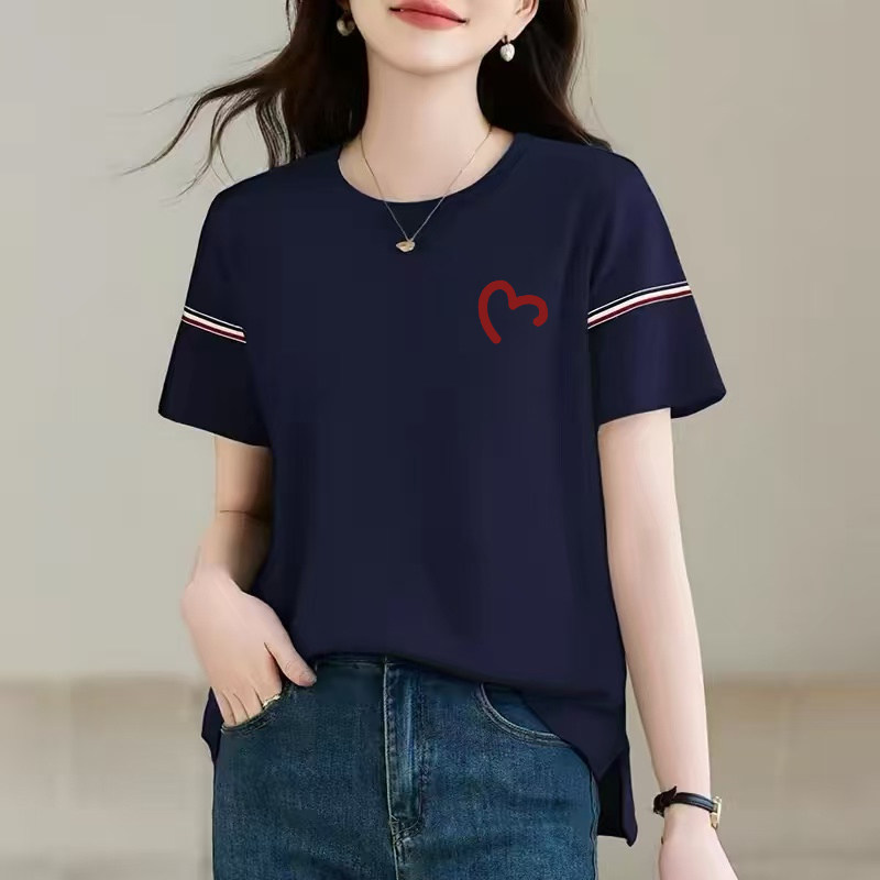 纯棉短袖t恤女2026新款夏季洋气女装爆款设计感开衩上衣半袖体恤