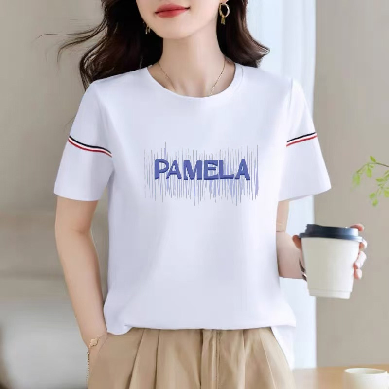 纯棉白色短袖t恤女2026夏季新款女装圆领印花上衣宽松半袖体恤衫