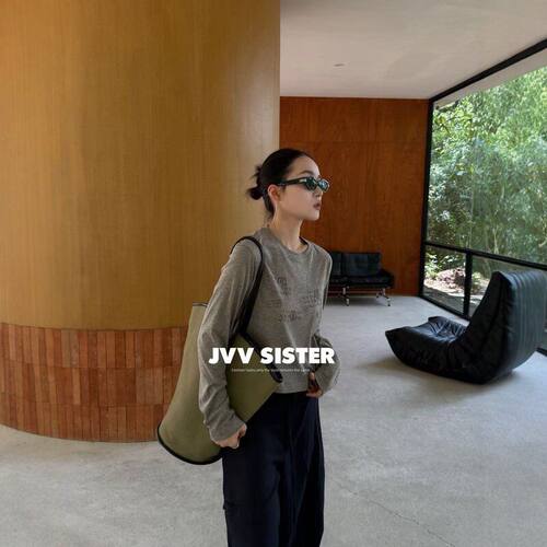 2026秋新印花圆领长袖女T恤