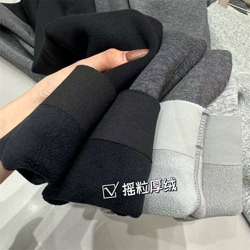 吾馨~秋冬新款加绒加厚摇粒绒无T线打底裤女外穿无痕保暖鲨鱼裤
