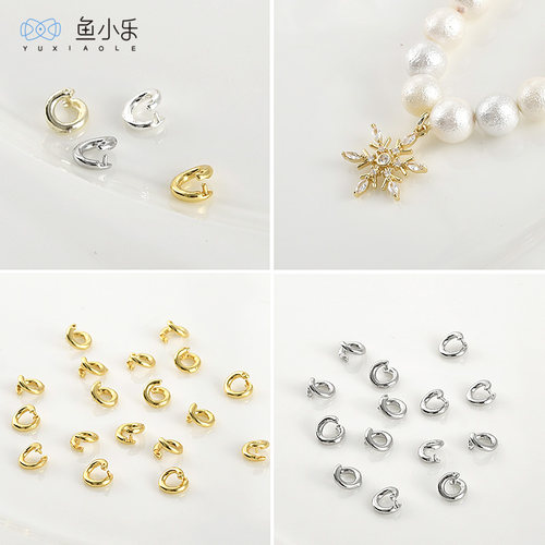 铜镀真金开口圈圆形扣子吊坠挂环