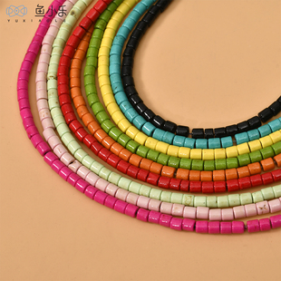 4mm彩色管珠松石隔珠散珠diy手工饰品手链项链耳饰串珠材料配件