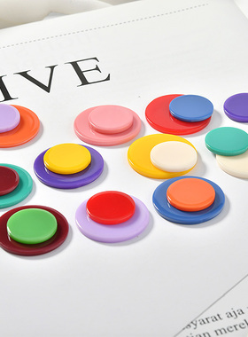 圆形韩国fruta彩色亚克力片DIY手工发夹饰品耳环耳钉配件材料