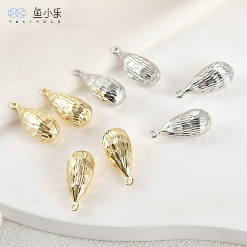 铜镀真金批花长水滴吊坠diy