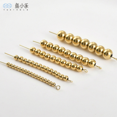 钛钢金色钢色光珠圆珠隔珠diy
