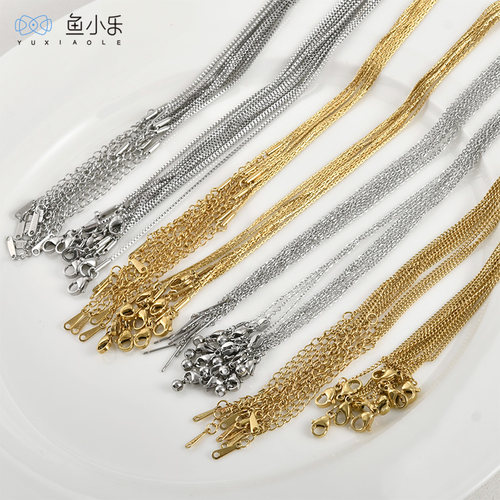 钛钢项链十字盒子项链锁骨链diy