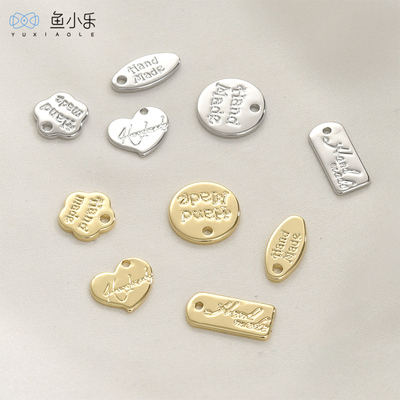 保色椭圆花朵字母吊牌吊坠