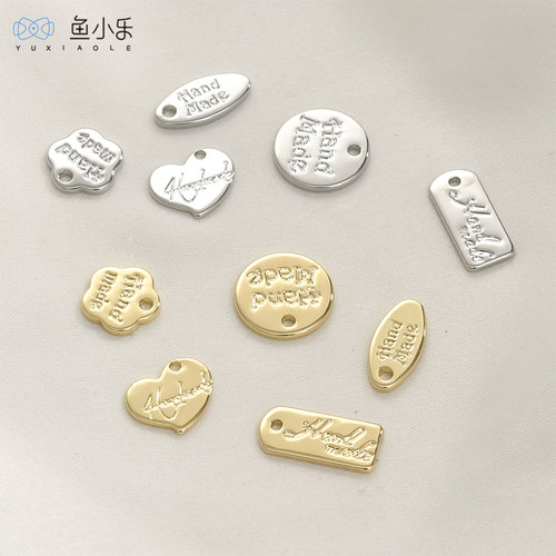 保色椭圆花朵字母吊牌吊坠